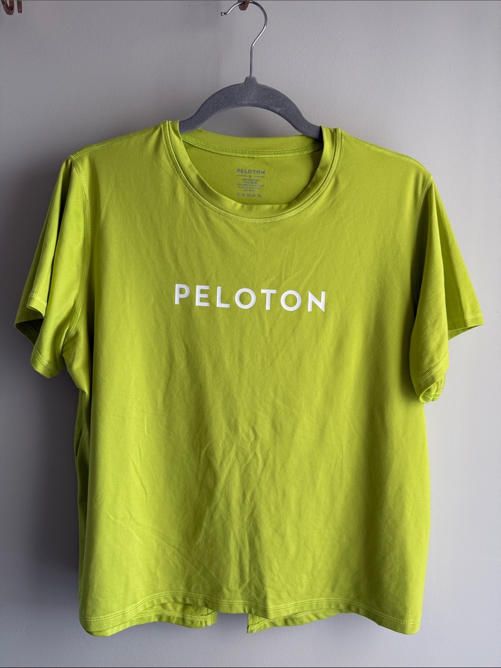 Peloton Men's Short Sleeve Tee in Neon Lime with White Logo